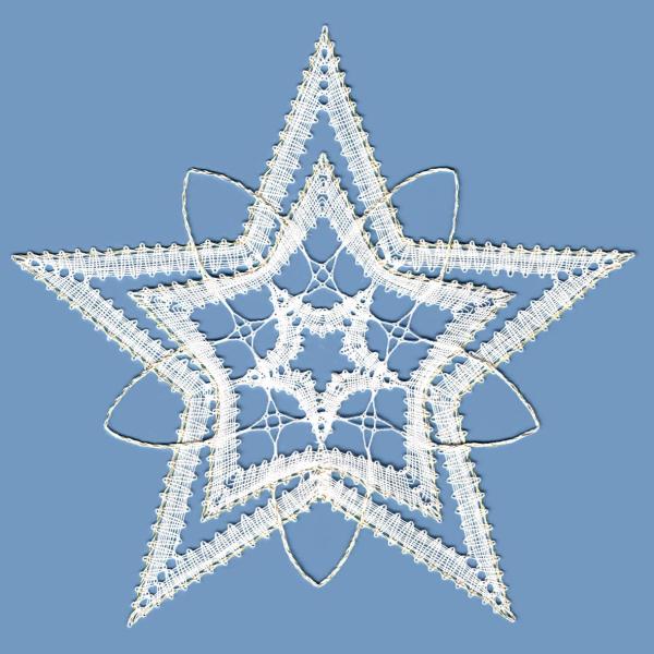 626 Klöppelbrief Stern "Arcalis" für Weihnachtsbaumspitze